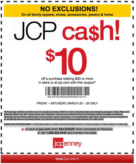 Jcpenney coupons in store dollar10 off dollar25 - Code: STYLEUP7 Apply shop now see details Online & In Store *EXTRA 30% OFF select original, regular and sale-priced home purchases OR EXTRA 20% OFF select original, regular and sale-priced apparel, shoes, accessories and fine jewelry purchases expires Sep 10 Code: SHOP32 Apply shop now see details